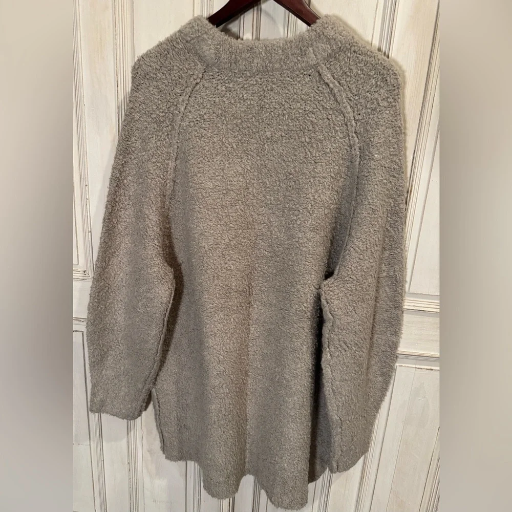 Free People Teddy Sweater Tunic in silver cloud size medium